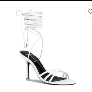 Black Suede Studios Leandra Sandal in White